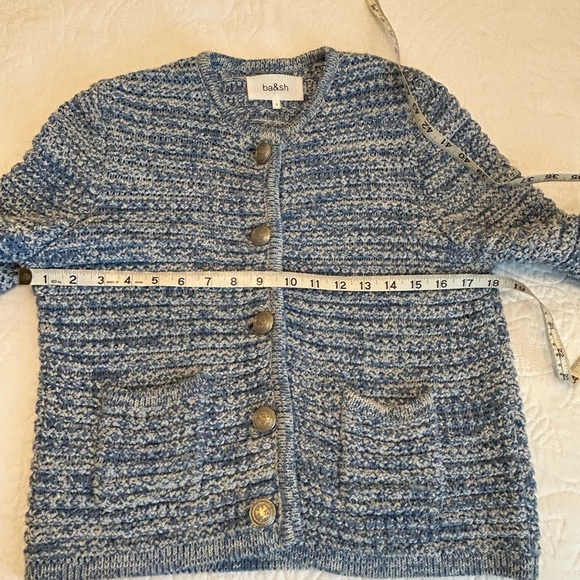 Ba&sh Blue Cardigan Classic Knit Sweater - Picture 3 of 5